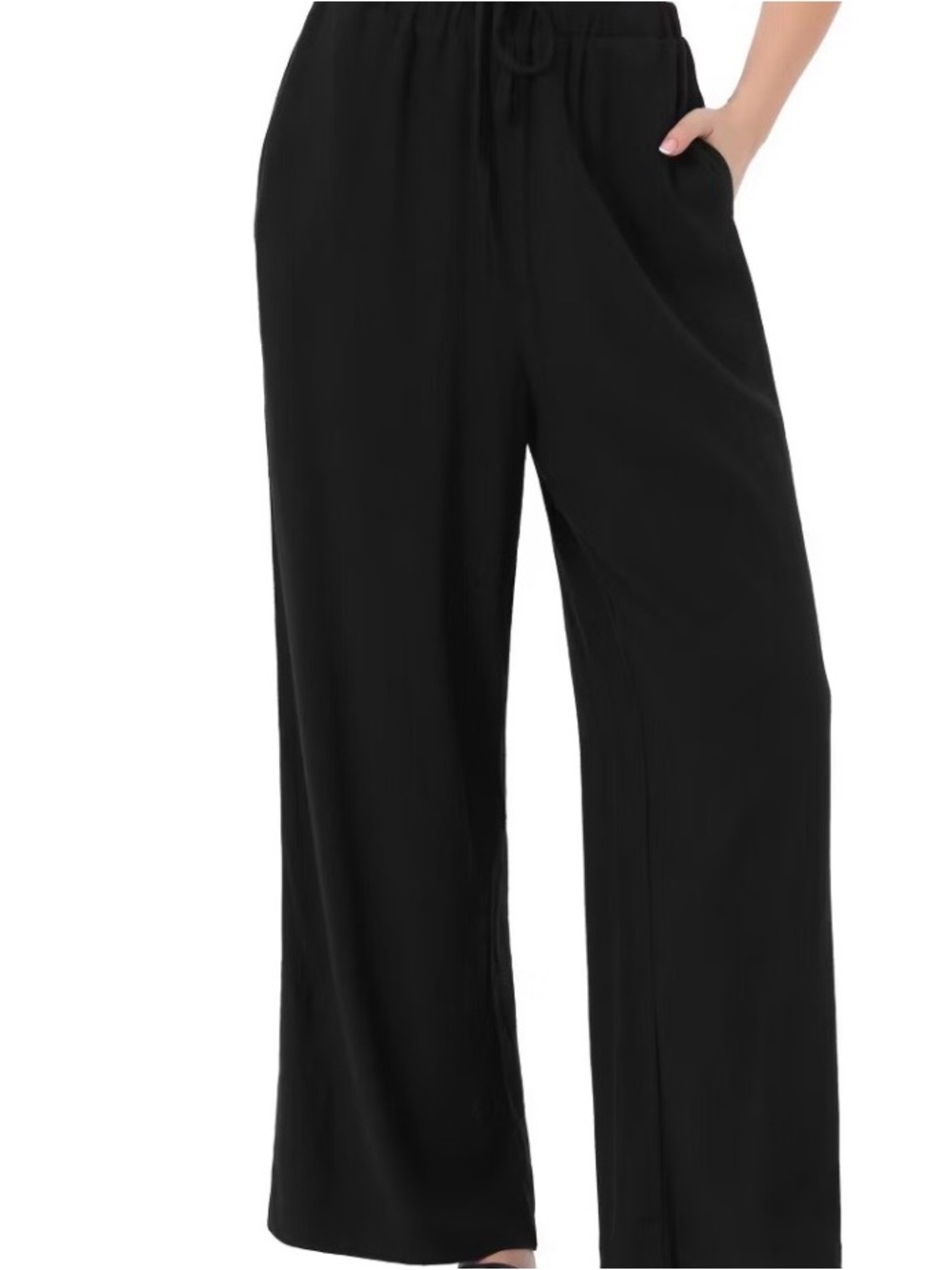 Black Wide-Leg Lounge Pants - Unbranded